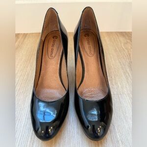 Corso Como Black Patent Leather Pumps Heels Size 8 Made in Brazil